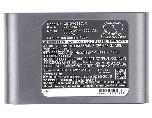 Replacement Battery for Dyson DC30, DC31, DC31 Animalpro, – 1500mAh / 33.30Wh