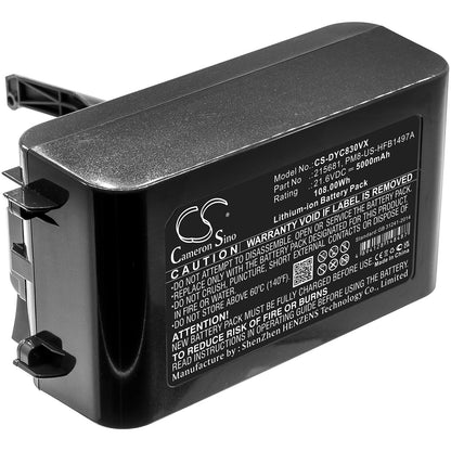Replacement Battery for Dyson V8, V8 Absolute, V8 Absolute Cord-Free, – 5000mAh / 108.00Wh