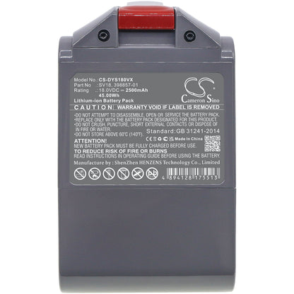 Replacement Battery for Dyson  Digital Slim Fluffy Extra – Vacuum – 2500mAh / 45.0Wh / 18.0V