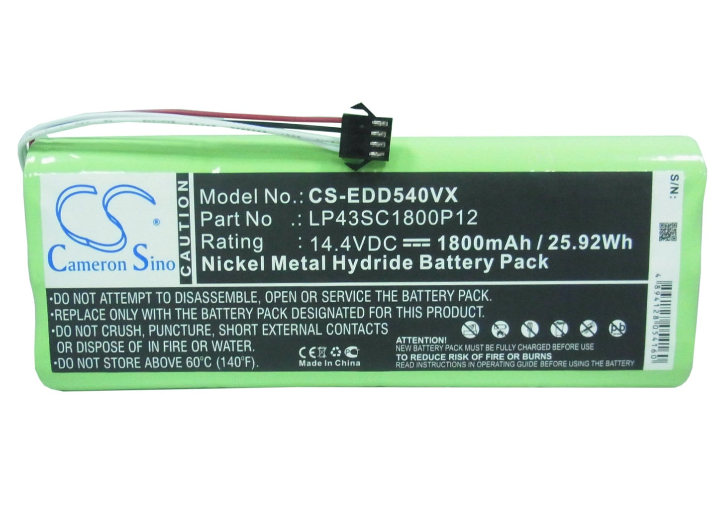 Replacement Battery for Ecovacs  Deebot D35 – Vacuum – 1800mAh / 25.92Wh / 14.4V