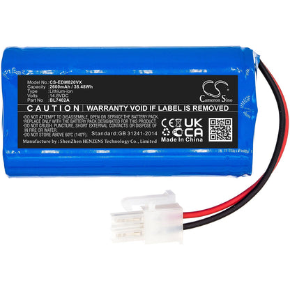 Replacement Battery for TESLA  RoboStar T50 – Vacuum – 2600mAh / 38.48Wh / 14.8V