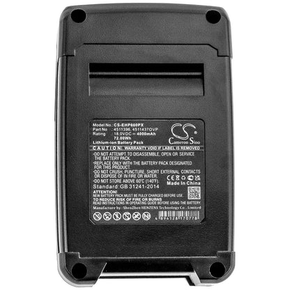 Replacement Battery for Einhell  PX-BAT52 – Power Tools – 4000mAh / 72.00Wh / 18.0V