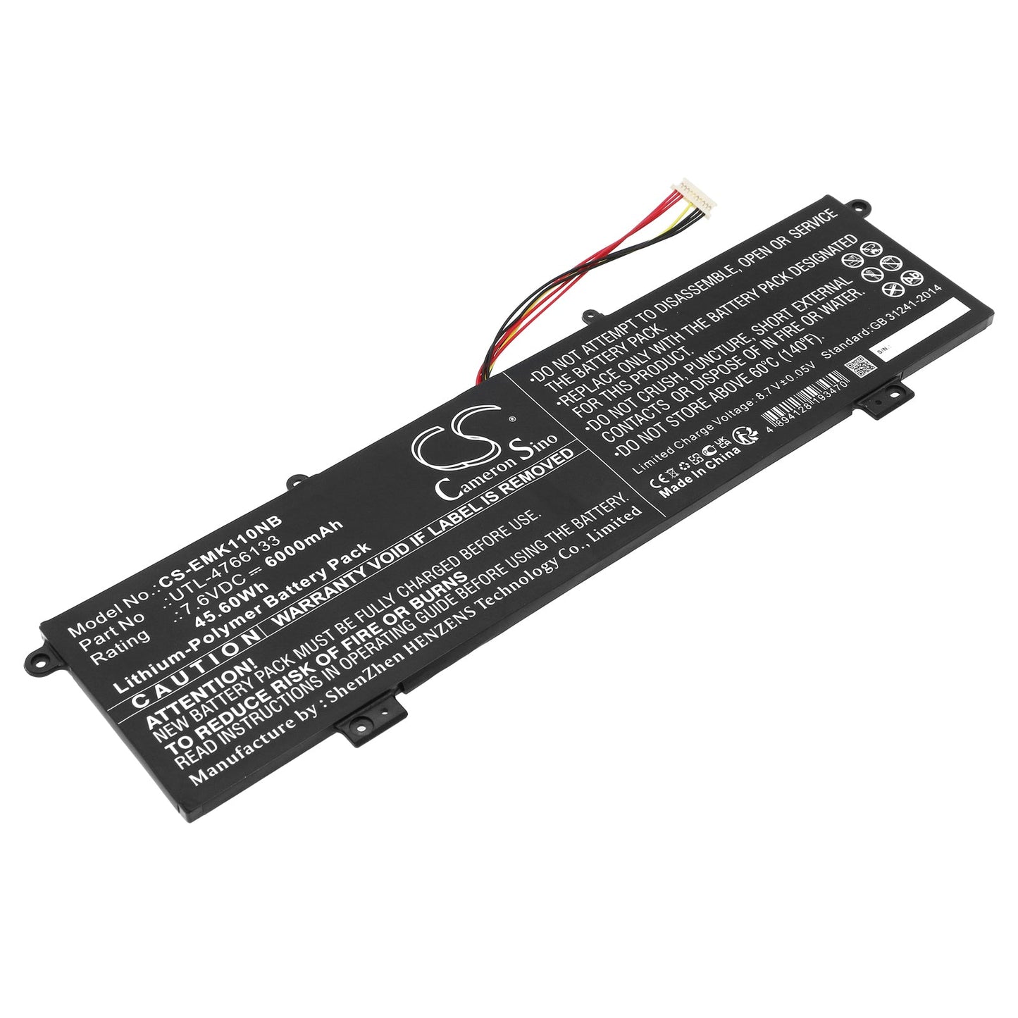 Replacement Battery for ONN Surf  100002434 – Notebook, Laptop – 6000mAh / 45.60Wh / 7.6V