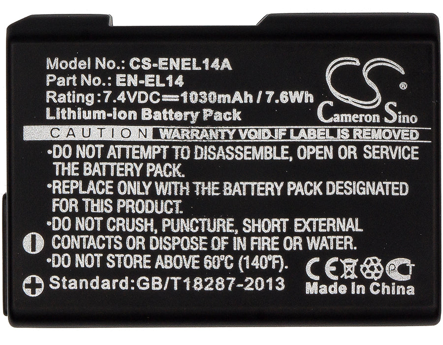 Replacement Battery for Nikon  Coolpix P7000 – Camera – 1030mAh / 7.62Wh / 7.4V