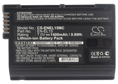 Replacement Battery for Nikon  1 V1 – Camera – 1400mAh / 9.80Wh / 7.0V