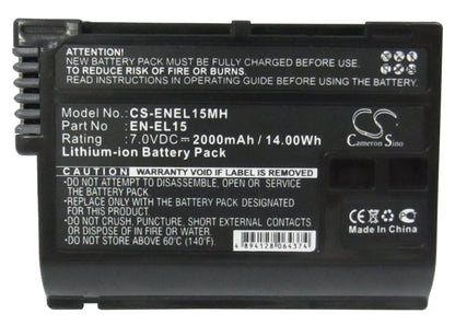 Replacement Battery for Nikon  1 V1 – Camera – 2000mAh / 14.00Wh / 7.0V