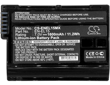 Replacement Battery for Nikon  1 V1 – Camera – 1600mAh / 11.20Wh / 7.0V