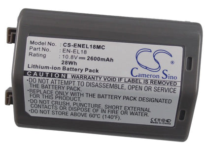 Replacement Battery for Nikon  D4 DSLR – Camera – 2600mAh / 28.08Wh / 10.8V