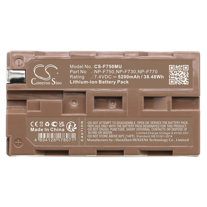 Replacement Battery for ATOMOS  Ninja 10-bit DTE field recorde – Camera – 5200mAh / 38.48Wh / 7.4V