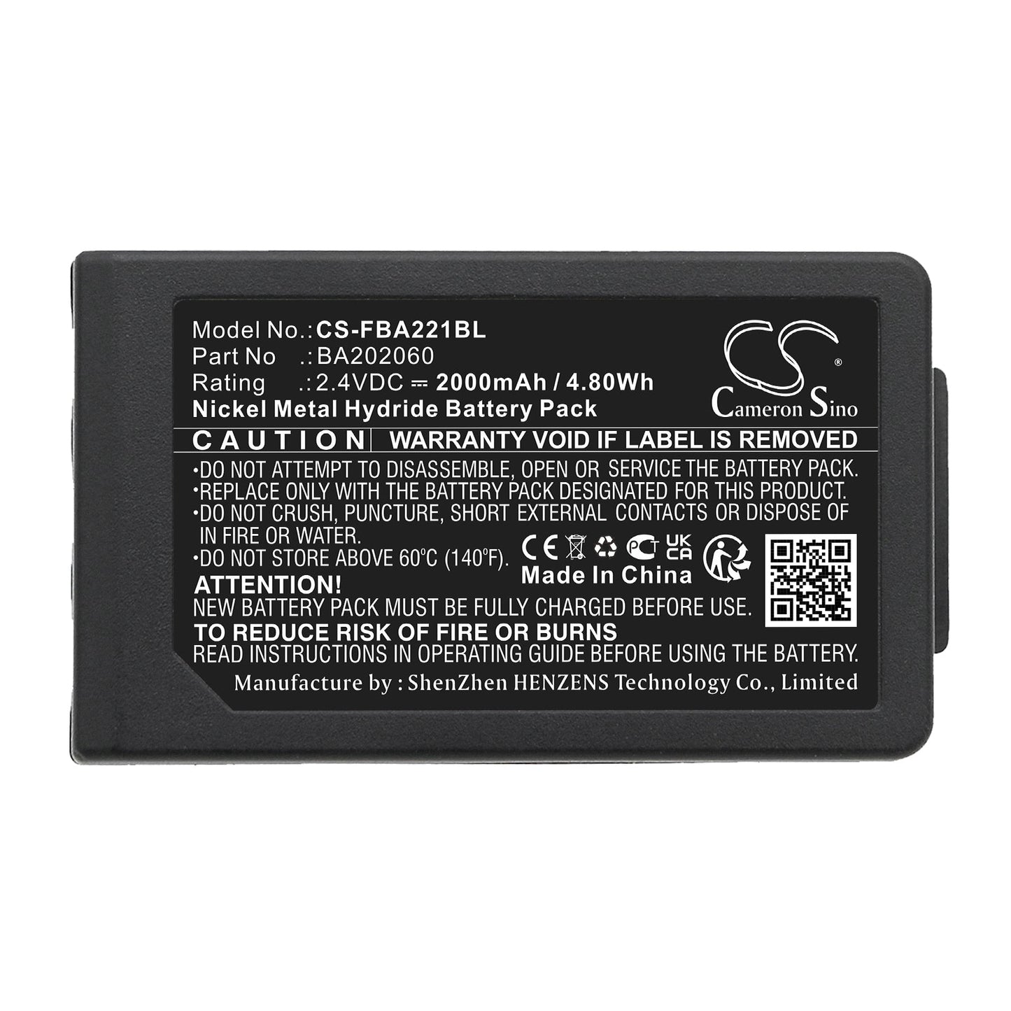 Replacement Battery for HBC  Patrol S – Crane Remote Control – 2000mAh / 4.80Wh / 2.4V