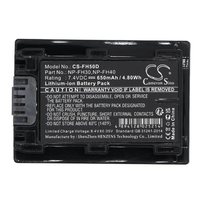 Replacement Battery for Sony  CR-HC51E – Camera – 650mAh / 4.81Wh / 7.4V