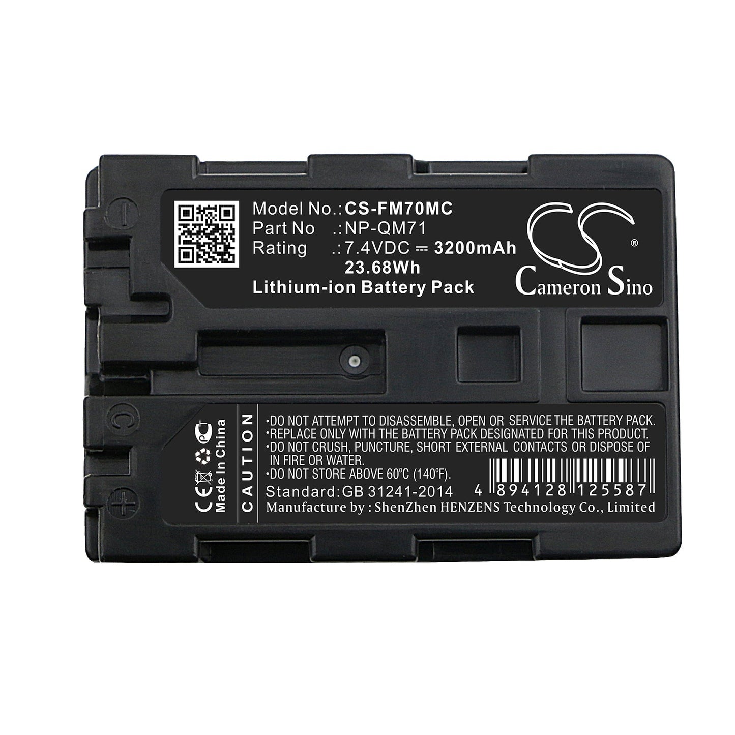 Replacement Battery for Sony  CCD-TRV108 – Camera – 3200mAh / 23.68Wh / 7.4V