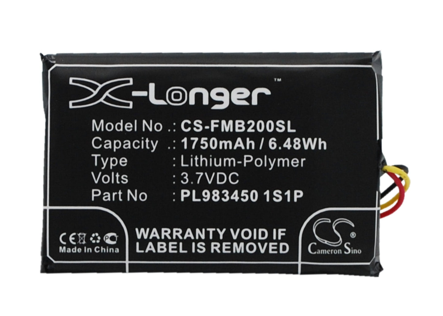 Replacement Battery for Falcom  Mambo 2 – GPS, Navigator – 1750mAh / 6.48Wh / 3.7V