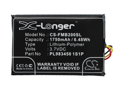Replacement Battery for Falcom  Mambo 2 – GPS, Navigator – 1750mAh / 6.48Wh / 3.7V