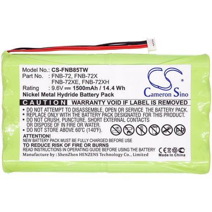 Replacement Battery for YAESU  FT-817 – Two-Way Radio – 1500mAh / 14.40Wh / 9.6V