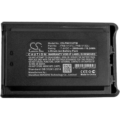 Replacement Battery for YAESU  VX-230 – Two-Way Radio – 2600mAh / 19.24Wh / 7.4V