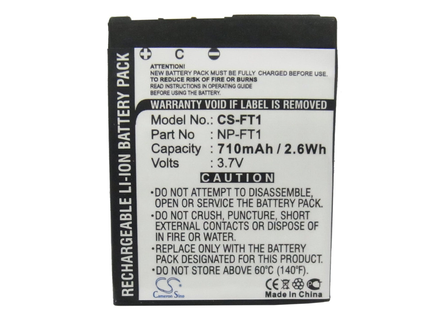 Replacement Battery for Sony  Cyber-shot DSC-L1 – Camera – 710mAh / 3.7V