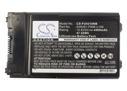 Replacement Battery for Fujitsu  LifeBook T1010 – Notebook, Laptop – 4400mAh / 47.52Wh / 10.8V