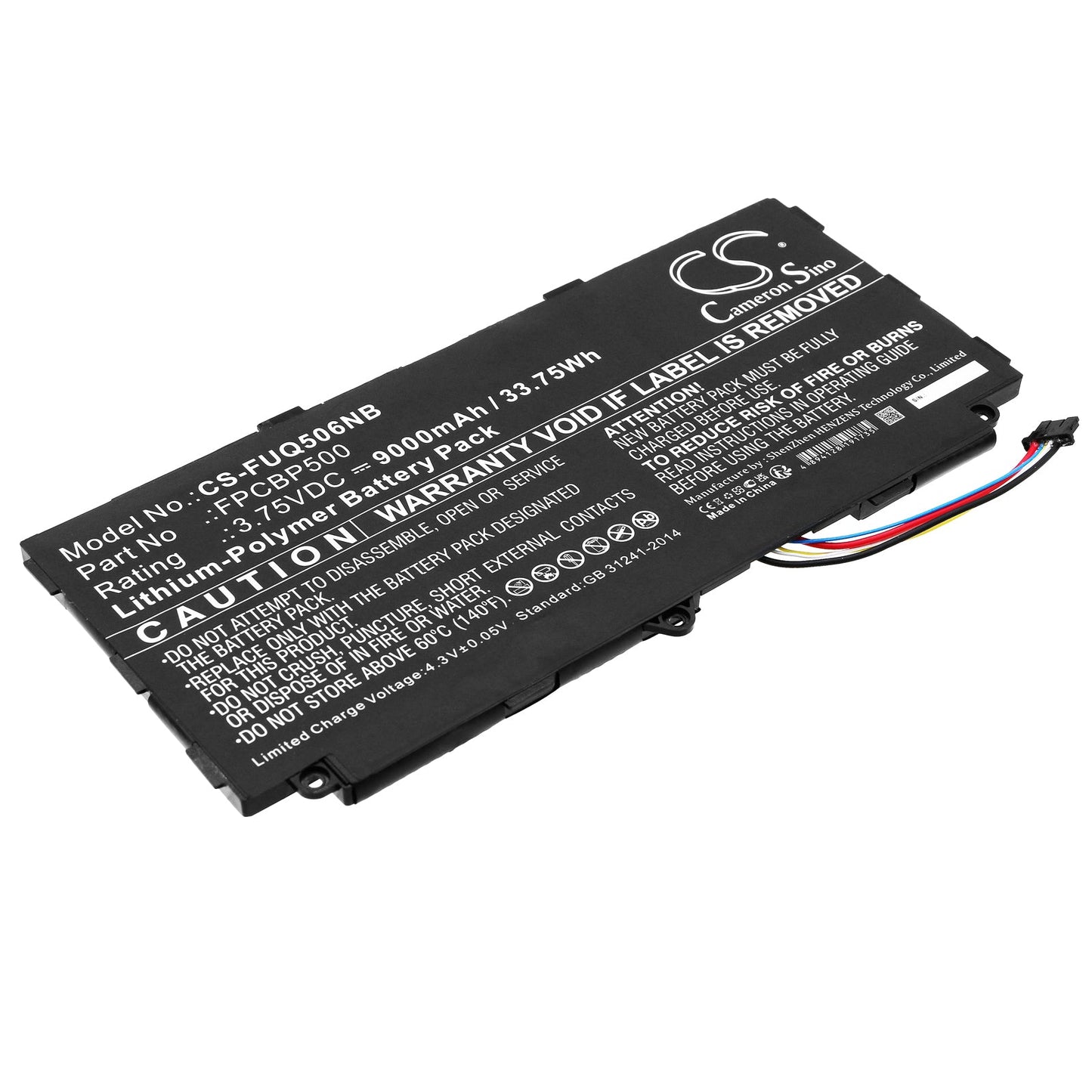Replacement Battery for Fujitsu  Arrows Tab Q506 – Notebook, Laptop – 9000mAh / 33.75Wh / 3.75V