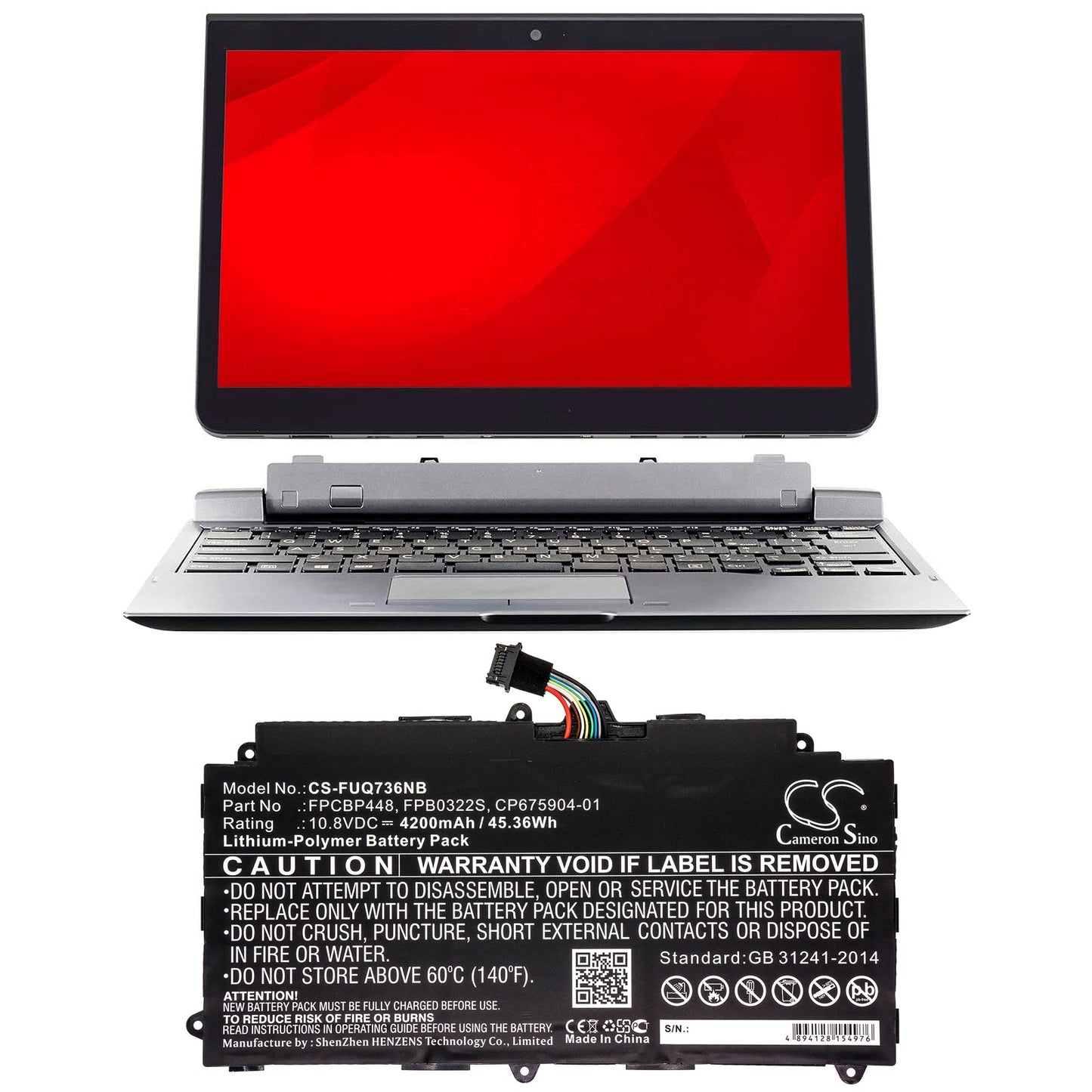 Replacement Battery for Fujitsu  Stylistic Q736 – Notebook, Laptop – 4200mAh / 45.36Wh / 10.8V
