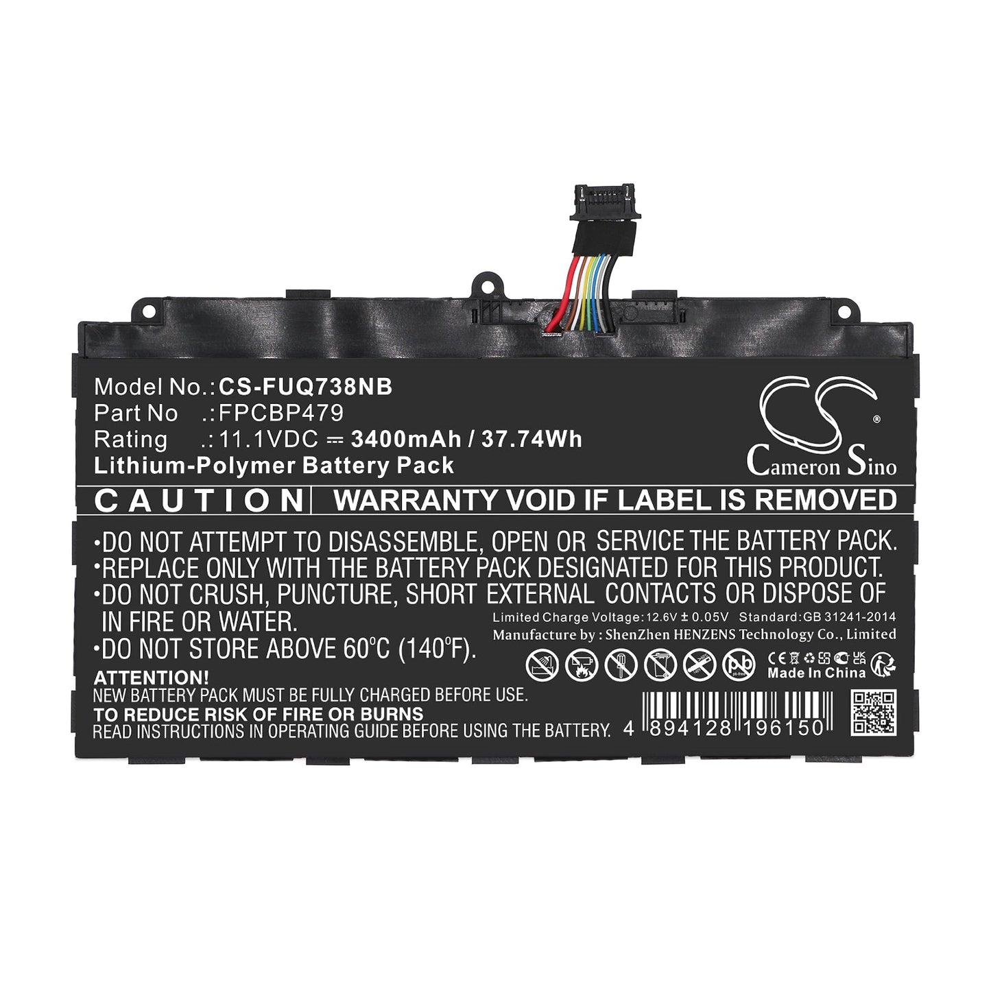 Replacement Battery for Fujitsu  Stylistic Q616 – Notebook, Laptop – 3400mAh / 37.74Wh / 11.1V