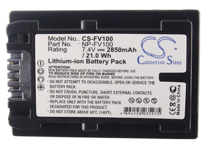 Replacement Battery for Sony  DCR-SR100 – Camera – 2850mAh/21.10Wh / 7.4V