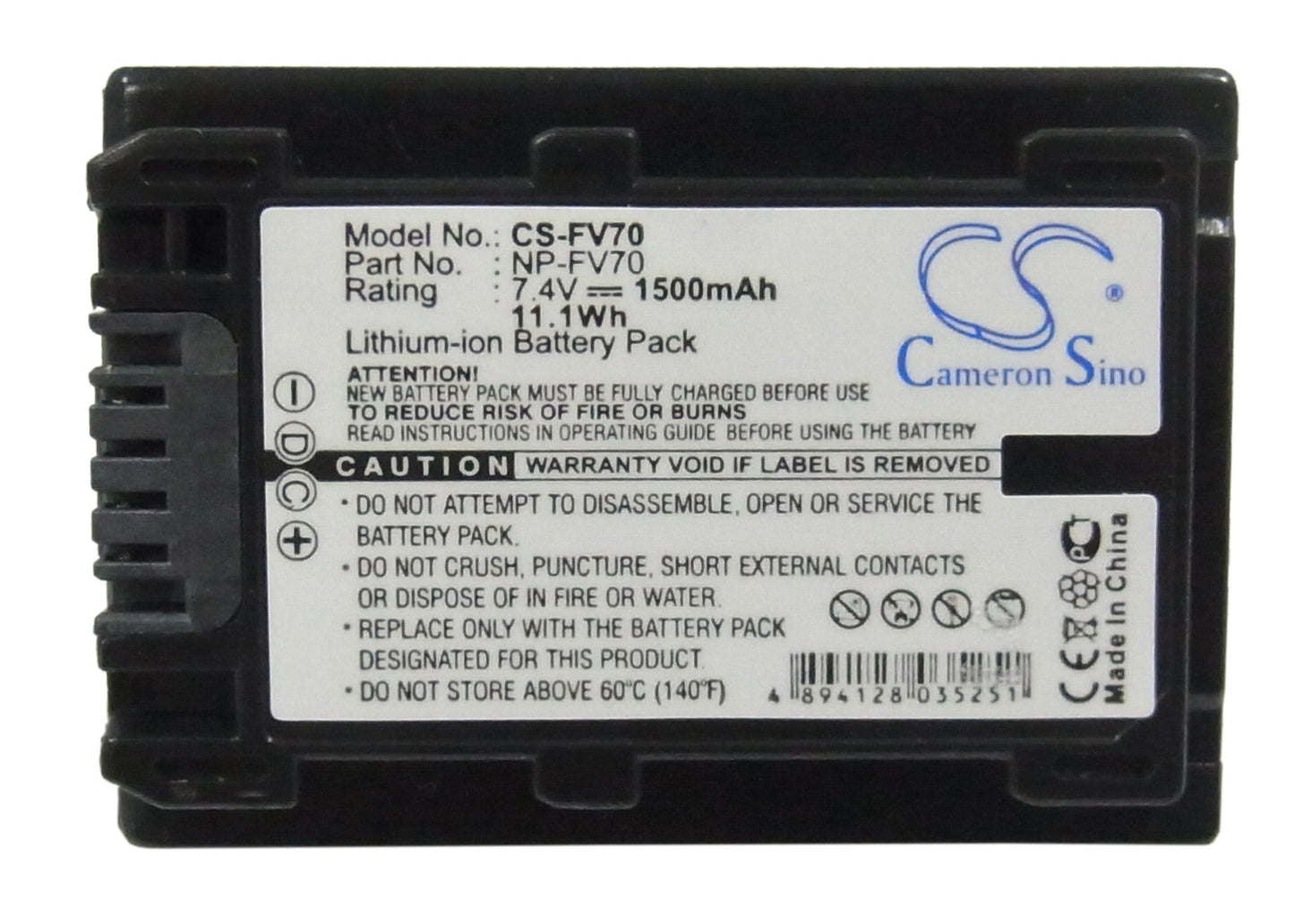 Replacement Battery for Sony  &#x0D;
        DCR-DVD308E – Camera – 1500mAh / 11.10Wh / 7.4V