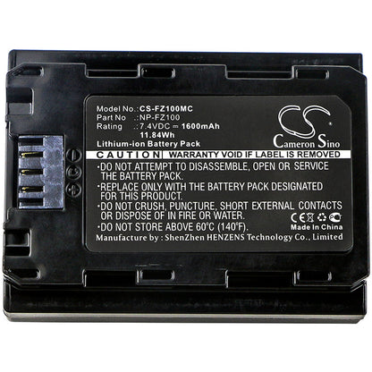 Replacement Battery for Sony  A7 Mark 3 – Camera – 1600mAh / 11.84Wh / 7.4V