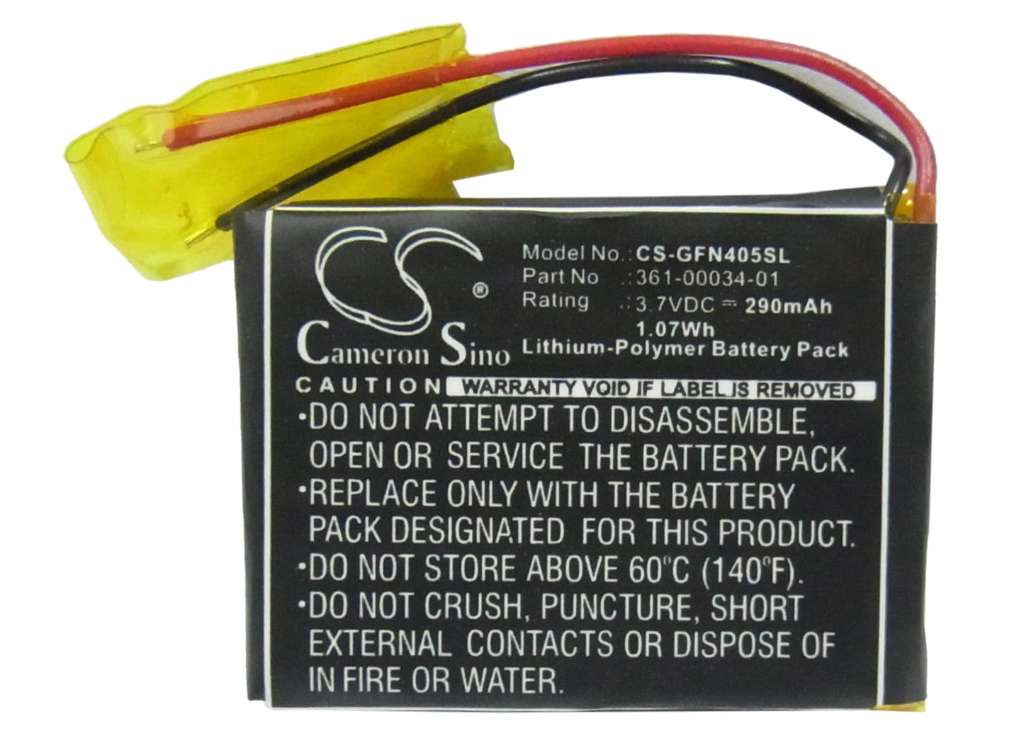 Replacement Battery for Garmin  Foretrex 401 – GPS, Navigator – 290mAh / 1.07Wh / 3.7V