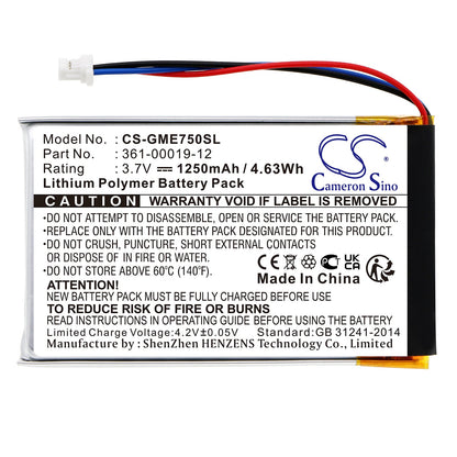 Replacement Battery for Garmin  Edge 605 – GPS, Navigator – 1250mAh / 4.63Wh / 3.7V