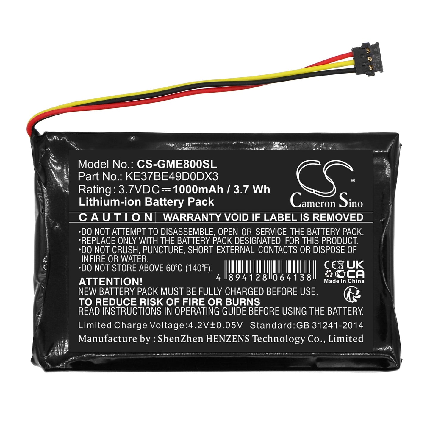 Replacement Battery for Garmin  Edge 800 – GPS, Navigator – 1000mAh/3.7Wh / 3.7V