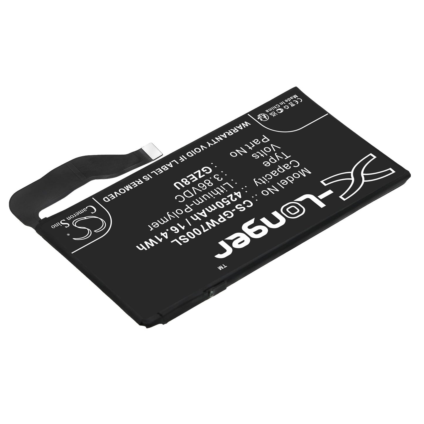 Replacement Battery for Google  GQML3 – Mobile, SmartPhone – 4250mAh / 16.41Wh / 3.86V