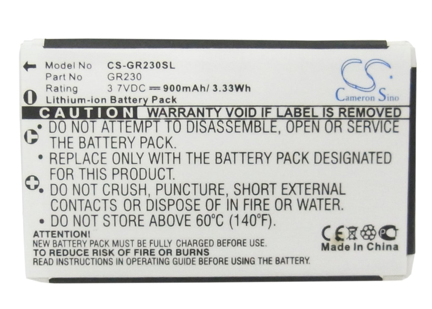 Replacement Battery for Holux  GR-230 GPS Receiver – GPS, Navigator – 900mAh/3.33 Wh / 3.7V