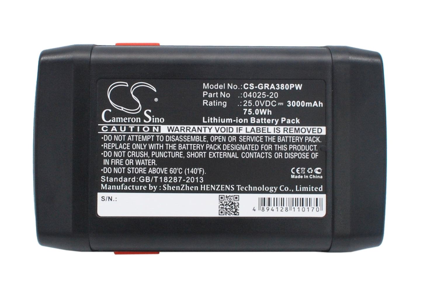 Replacement Battery for Gardena  648872 – Lawn Mowers – 3000mAh / 75.00Wh / 25.0V