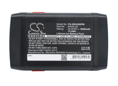 Replacement Battery for Gardena  648872 – Lawn Mowers – 3000mAh / 75.00Wh / 25.0V