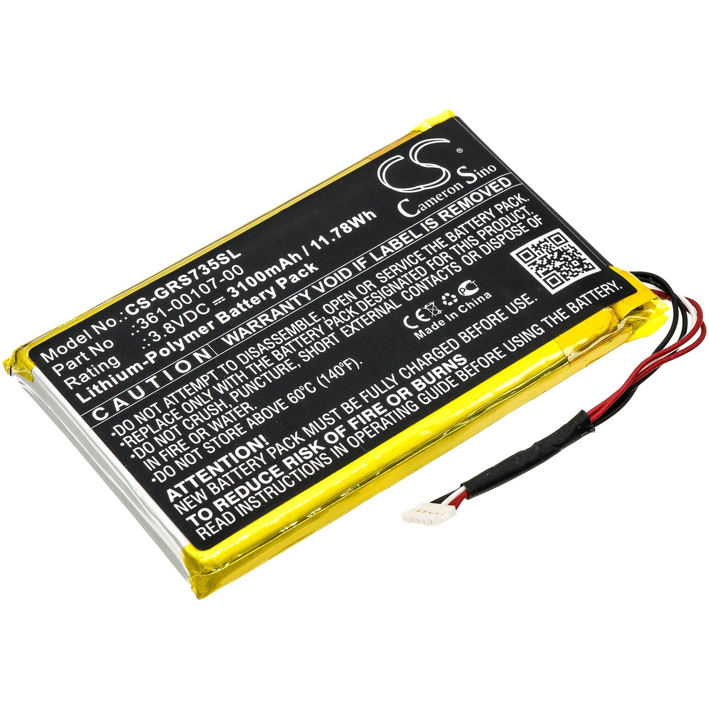 Replacement Battery for Garmin  010-01735-10 – GPS, Navigator – 3100mAh / 11.78Wh / 3.8V