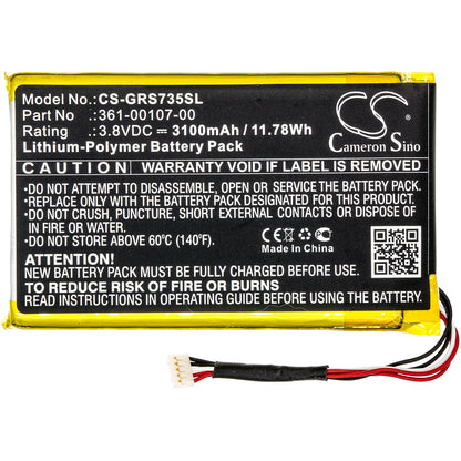 Replacement Battery for Garmin  010-01735-10 – GPS, Navigator – 3100mAh / 11.78Wh / 3.8V