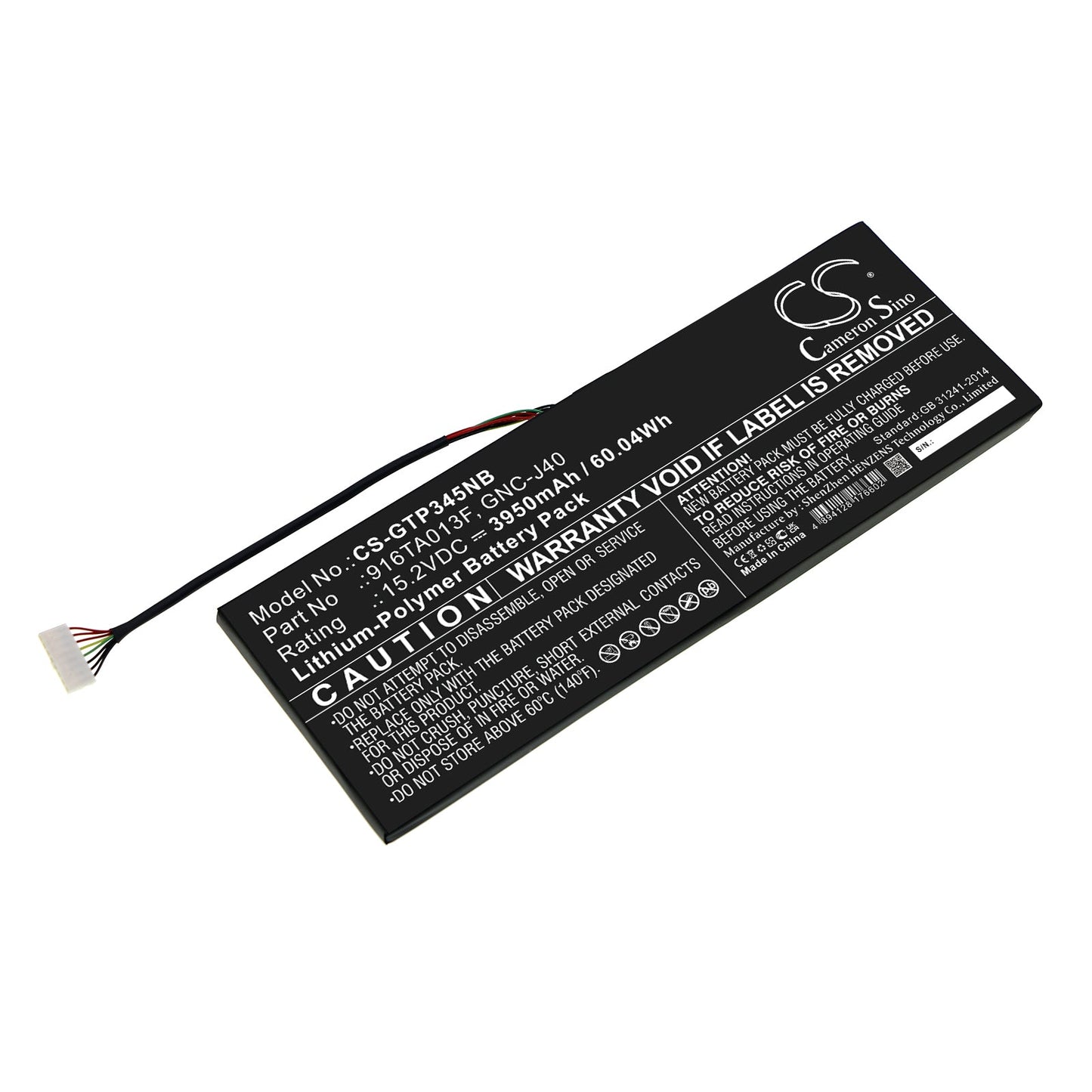 Replacement Battery for Gigabyte  P34 – Notebook, Laptop – 3950mAh / 60.04Wh / 15.2V