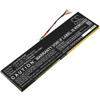 Replacement Battery for Gigabyte  Aero 14 – Notebook, Laptop – 6100mAh / 92.72Wh / 15.2V
