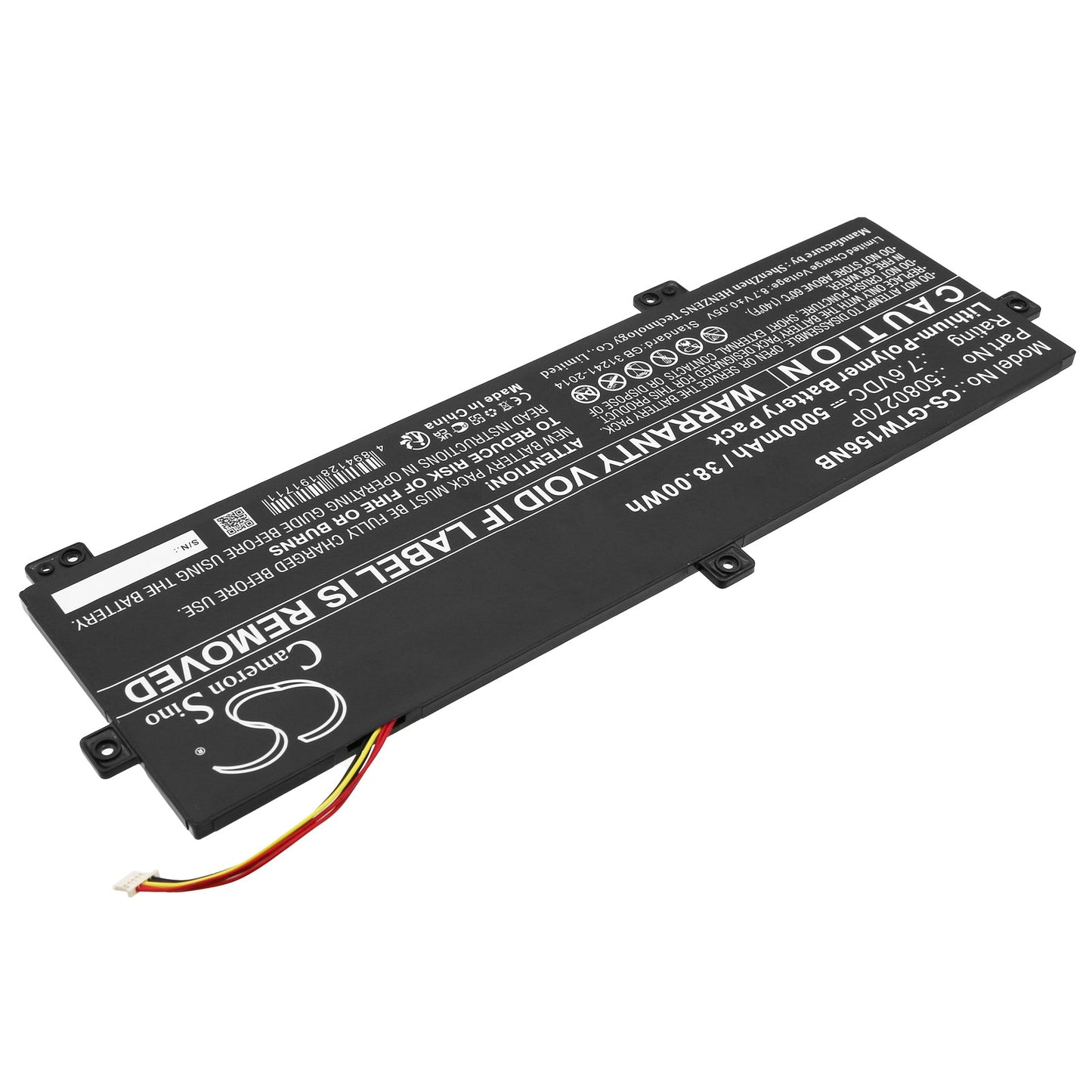 Replacement Battery for Gateway  GWTN156-11BK – Notebook, Laptop – 5000mAh / 38.00Wh / 7.6V