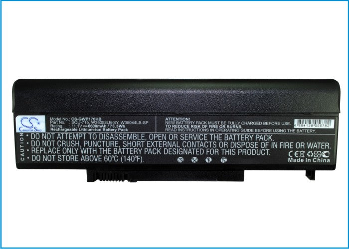 Replacement Battery for Gateway  M1400 – Notebook, Laptop – 6600mAh / 11.1V