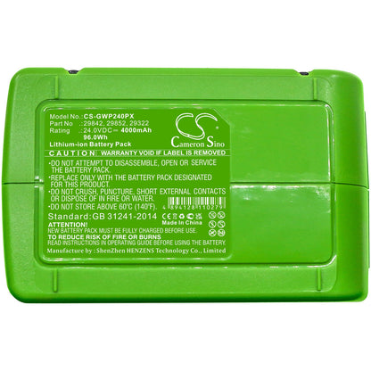 Replacement Battery for Stiga  SAB 24 AE – Power Tools – 4000mAh / 96.00Wh / 24.0V
