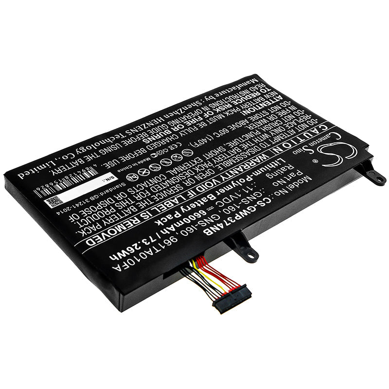 Replacement Battery for Gateway  – Notebook, Laptop – 6600mAh / 73.26Wh / 11.1V
