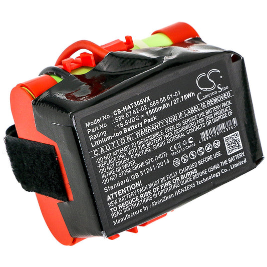 Replacement Battery for Gardena  McCulloch Rob R600 – Lawn Mowers – 1500mAh / 27.75Wh / 18.5V
