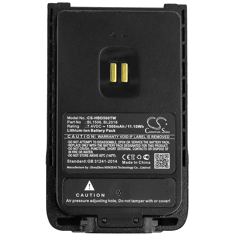 Replacement Battery for Hytera  BD500 – Two-Way Radio – 1500mAh / 11.10Wh / 7.4V