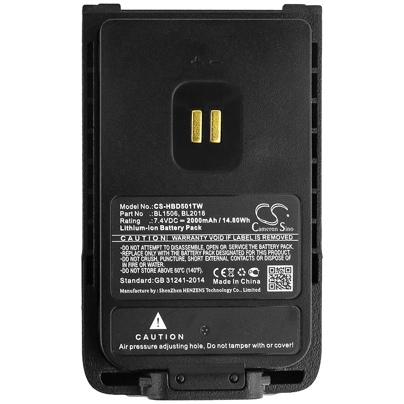 Replacement Battery for Hytera  BD500 – Two-Way Radio – 2000mAh / 14.80Wh / 7.4V