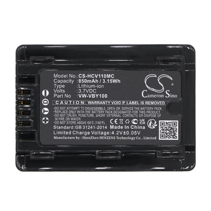 Replacement Battery for Panasonic  HC-V110 – Camera – 850mAh/3.15Wh / 3.7V