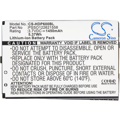 Replacement Battery for Handheld  6000 – Barcode Scanner – 1450mAh / 5.37Wh / 3.7V