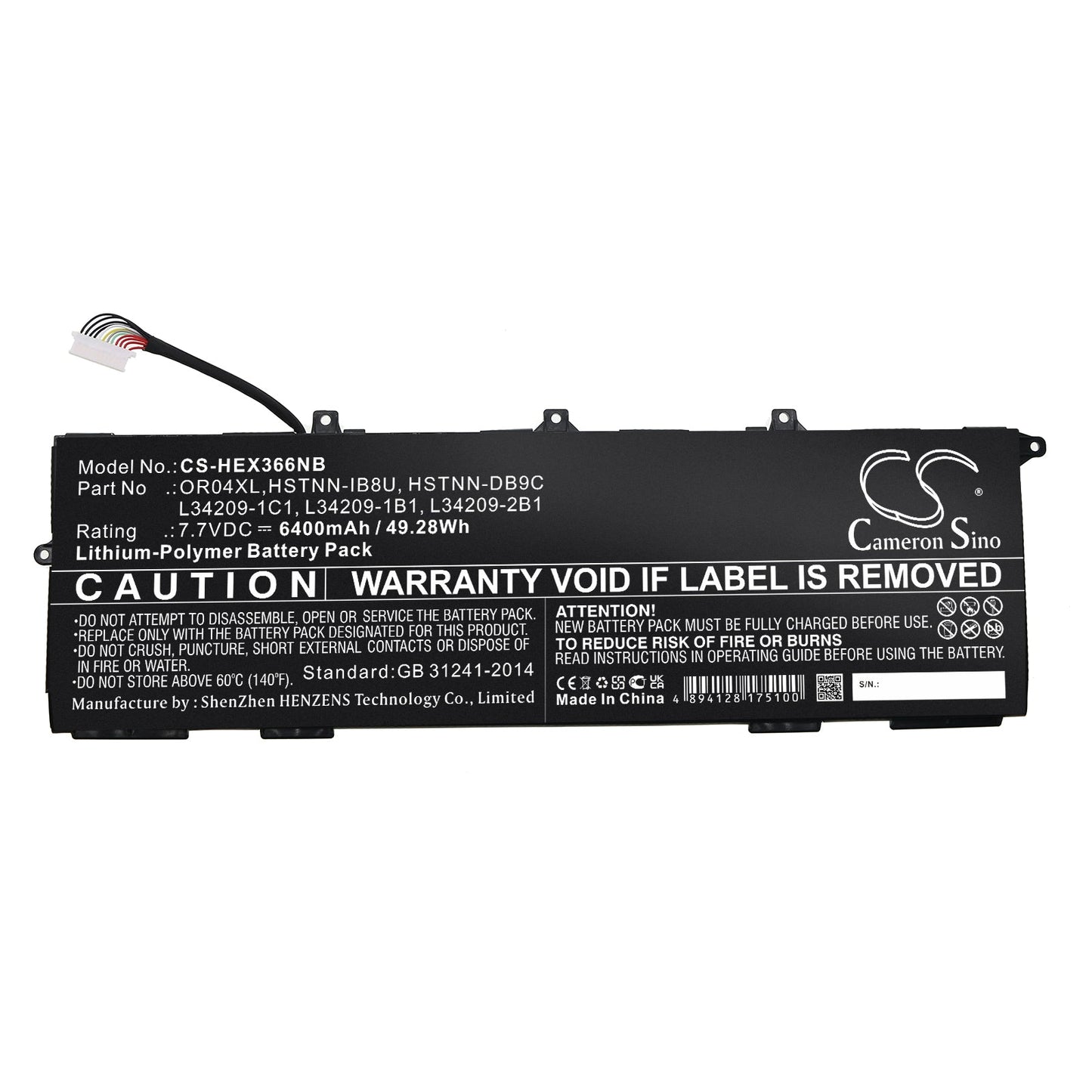 Replacement Battery for HP  EliteBook X360 830 G6 – Notebook, Laptop – 6400mAh / 49.28Wh / 7.7V