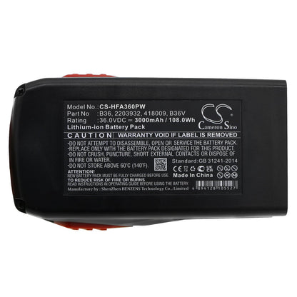 Replacement Battery for HILTI  TE6-A Li – Power Tools – 3000mAh / 108.0Wh / 36.0V